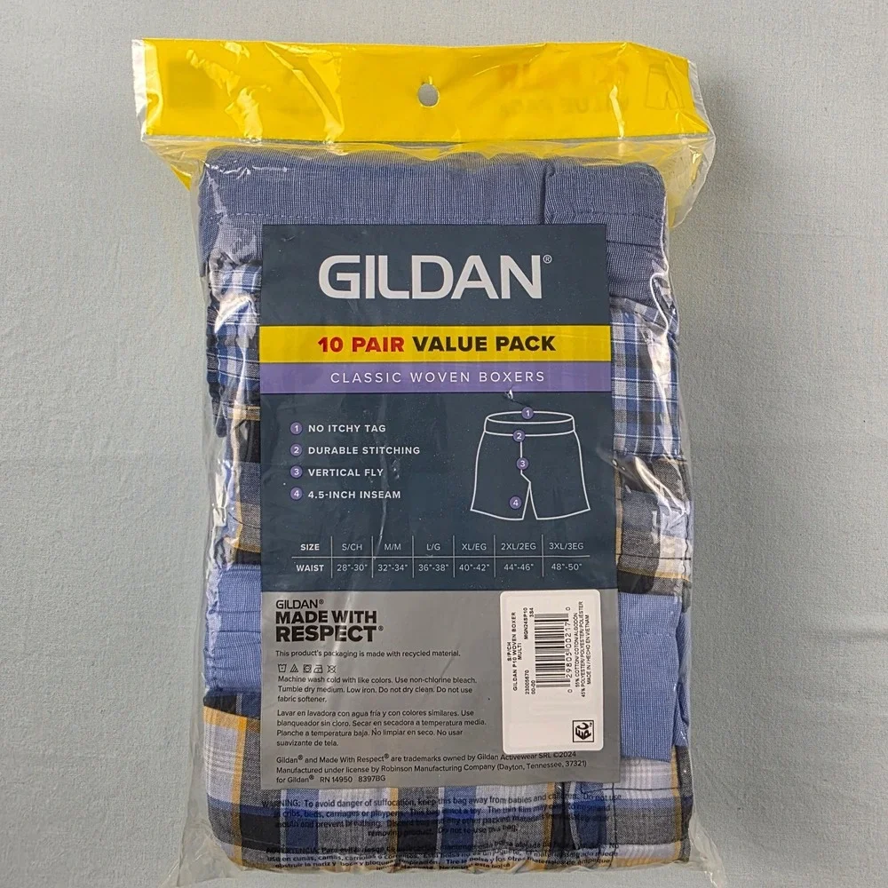 NEW! pack of 10! Size S Gildan Underwear Boxers, tag free, moisture wicking - Picture 3 of 8